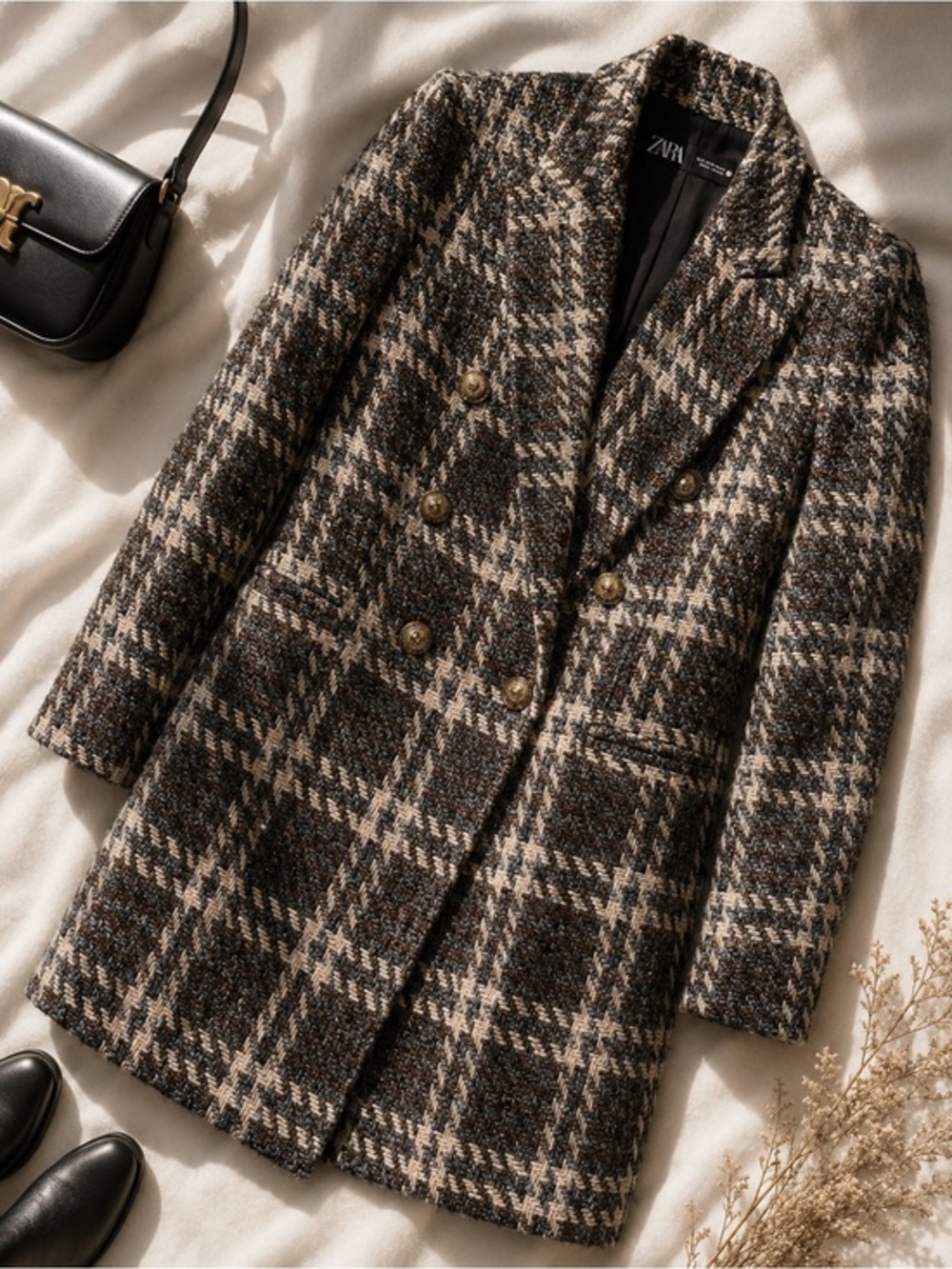 ZARA Limited Collection Textured Tweed Coat ✨